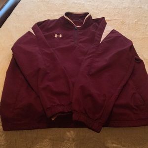 Burgundy Under Armour track suit